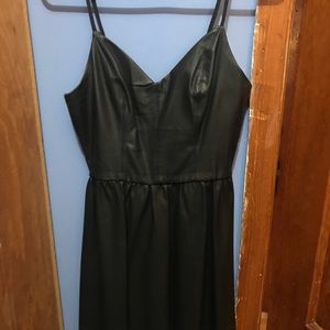 Faux leather super cute black dress with cut outs